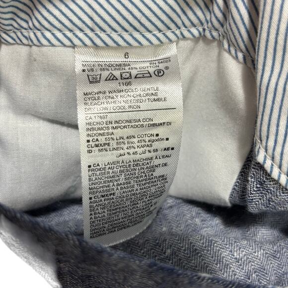 Old Navy Everyday Shorts blue cotton linen chambray denim classics pockets sz 6 - Picture 6 of 6